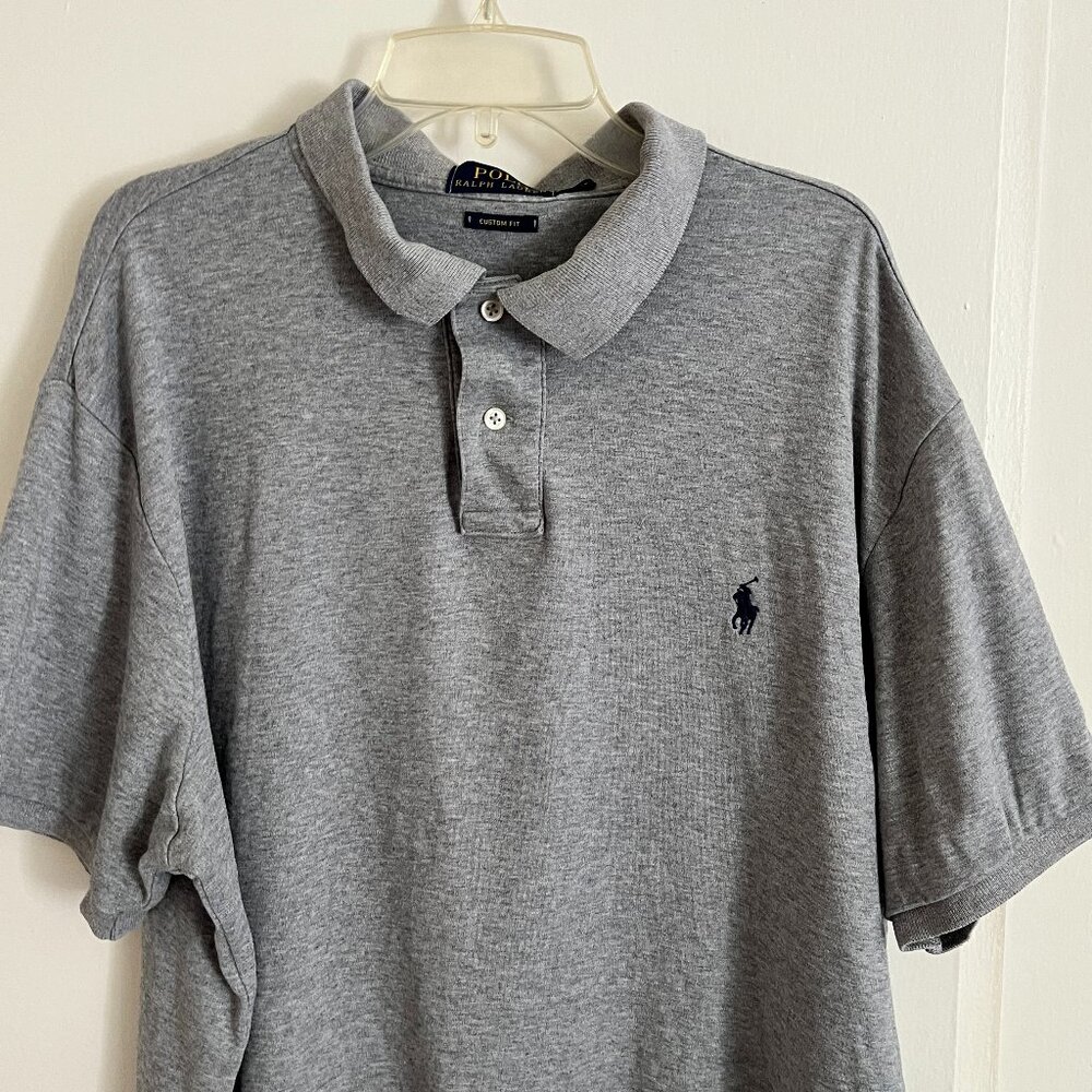Polo by Ralph Lauren Men's Rugby Shirt in Heather Gray 100% Pima Cotton Size XL